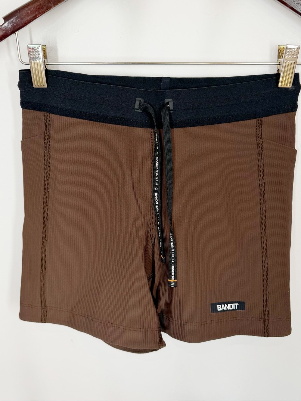 Bandit Brown Ribbed 5” Cadance Running Shorts Small